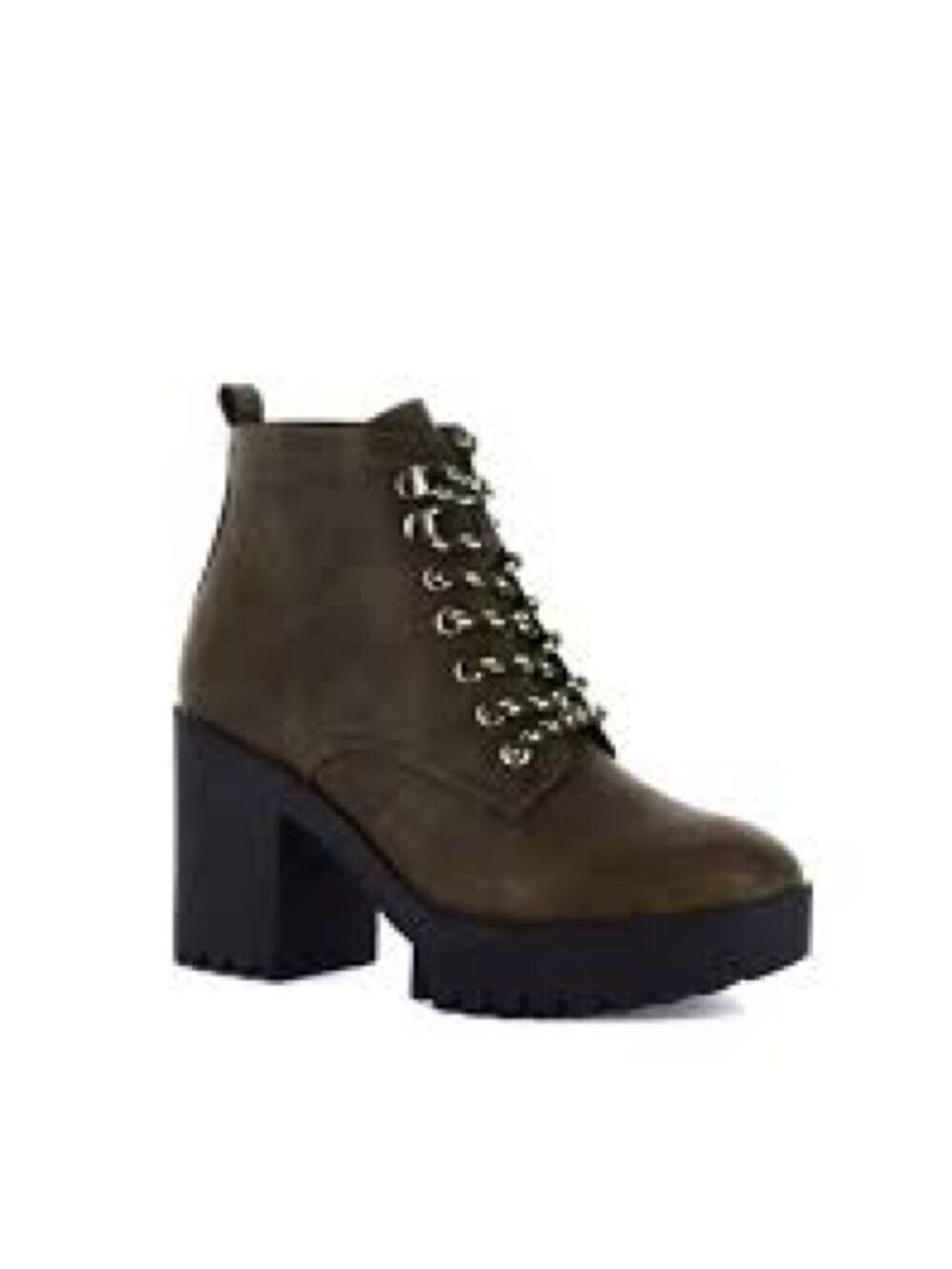 Women's Seven7 Flatiron Olive Vegan Leather Ankle Boots Size 11 US!